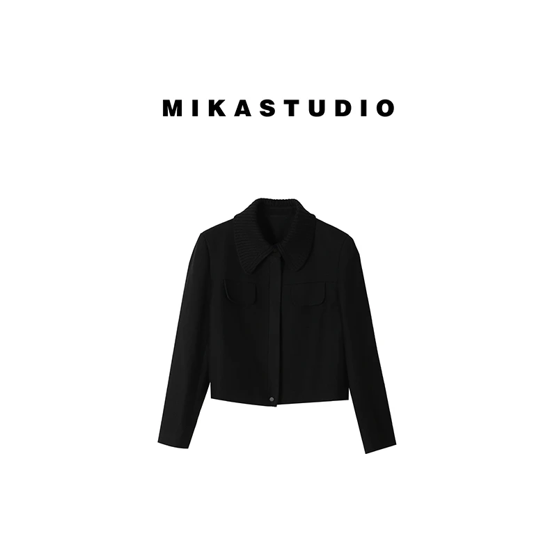 孤品柏林之夜全羊毛拼接外套HL23Q-23389