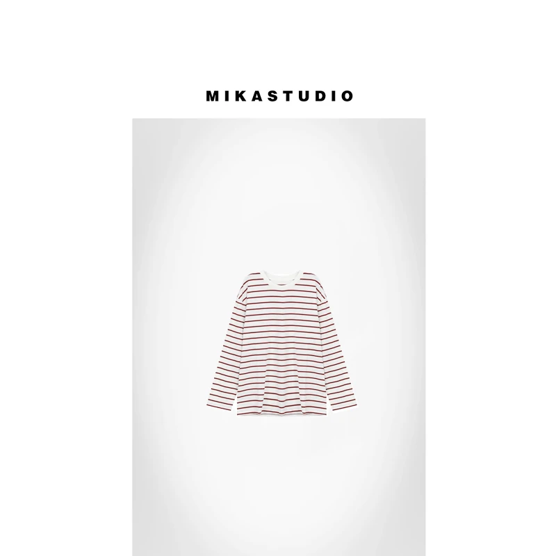 孤品条纹全棉透气宽松廓形防晒T恤衫【100%棉】ABYH092