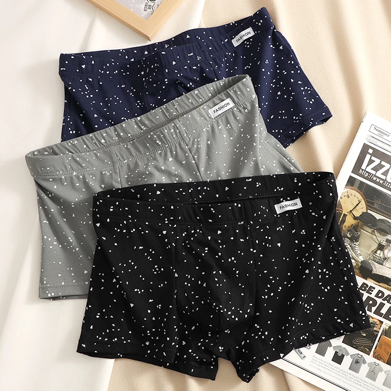 3条装男士内裤男款爆款2024新款男生四角裤内穿平角裤短裤头裤衩