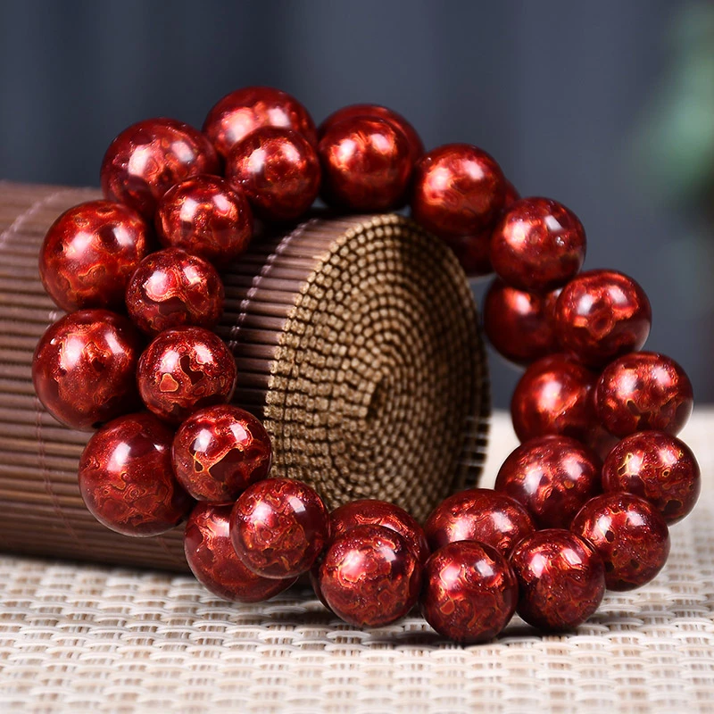 神匠手非遗漆器手串赤宝砂工艺之明纹系