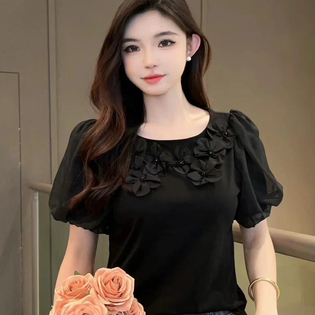 一卡女装夏季法式泡泡袖设计感时尚气质显瘦洋气复古修身小众