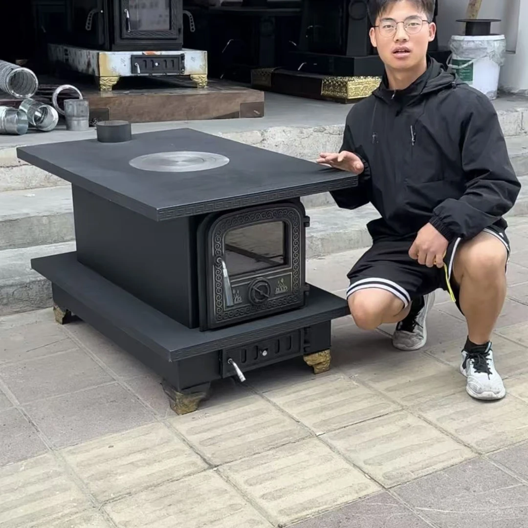 新款双风门藏式节能柴火炉烤火壁炉家用室内取暖炉具（一个炉圏）