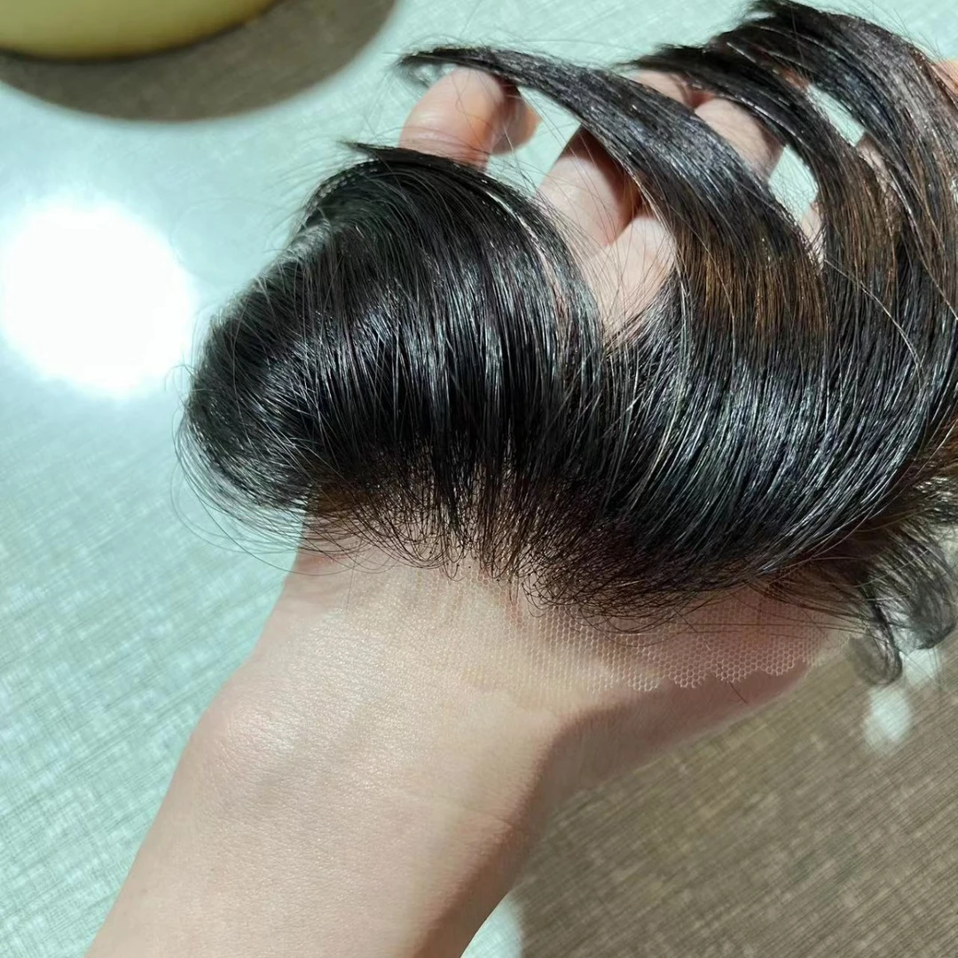 瑞士网漂扣发际线隐形无痕可背头真人发丝自然可梳背头