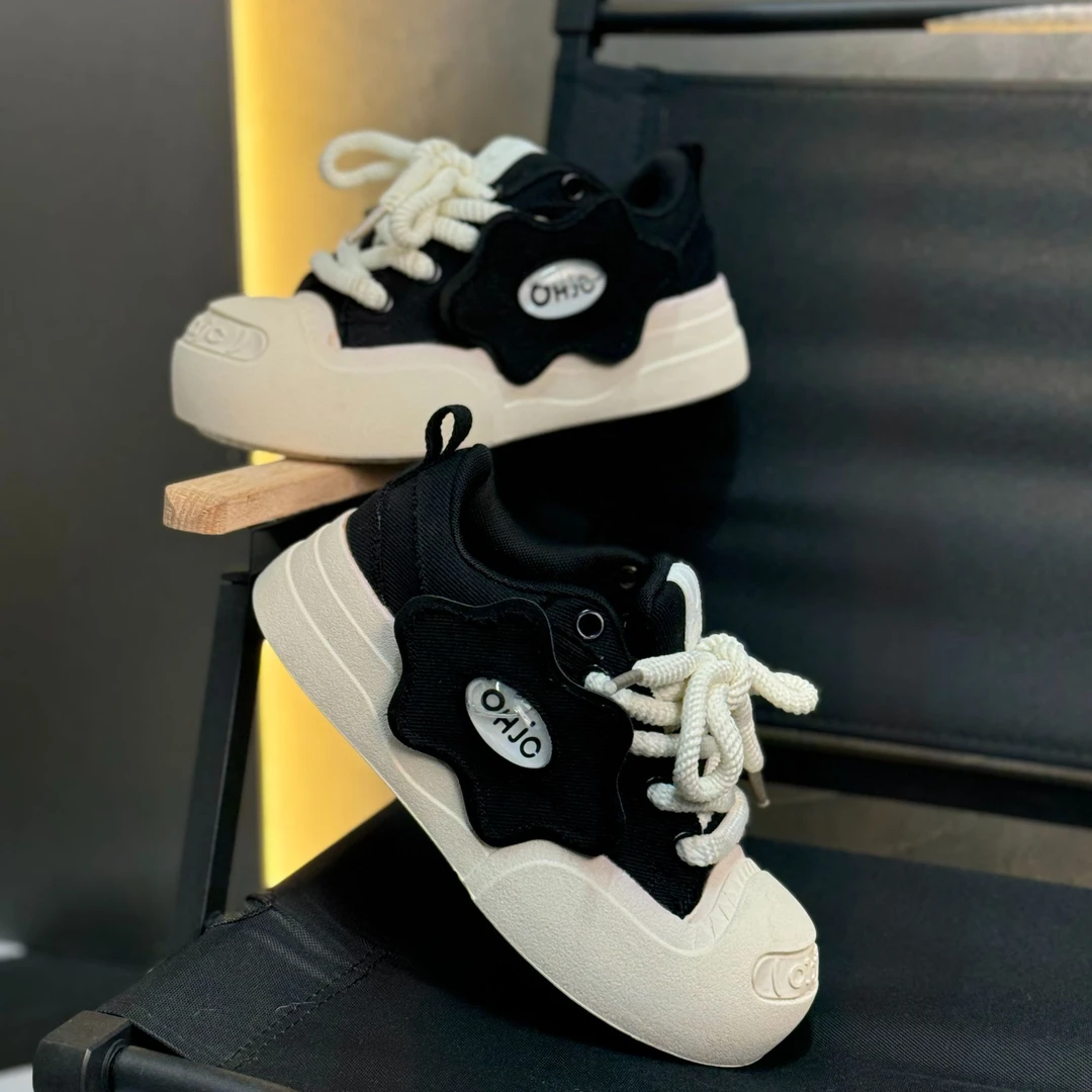 OHJC2024爆款百搭情侣鞋炸街板鞋阔腿裤专用鞋一脚蹬小白鞋德训鞋