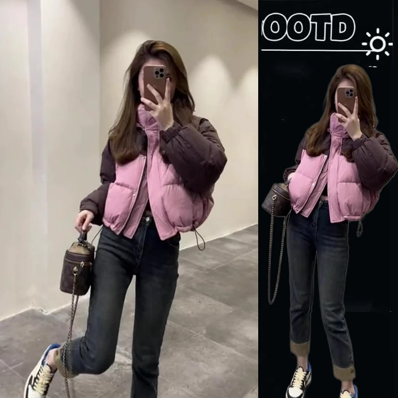 2024新款冬季今年流行的棉袄高级感超好看粉色加厚棉衣棉服外套女