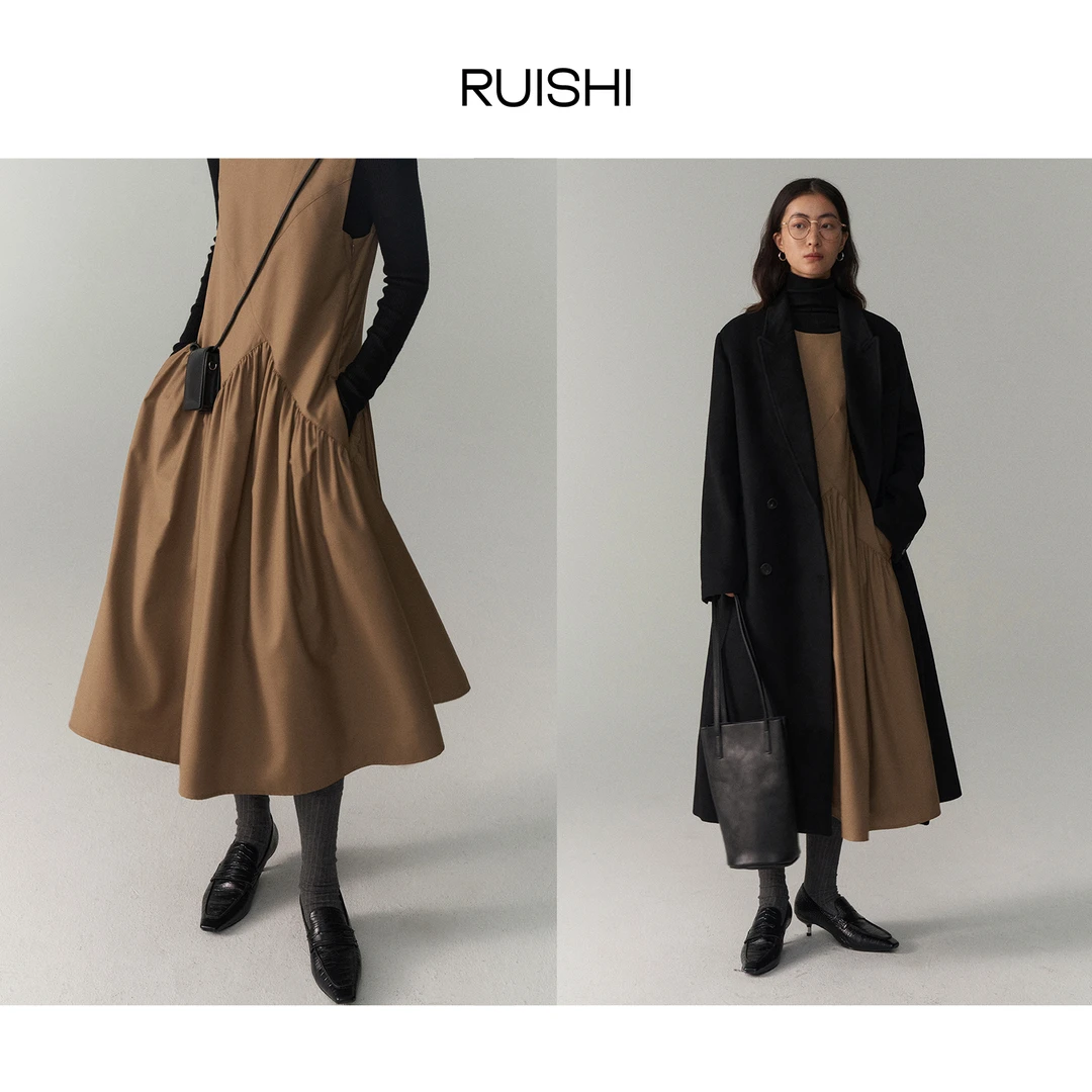 RUISHI芮时 优雅美术馆不规则结构背心裙无袖连衣裙女R23D131702