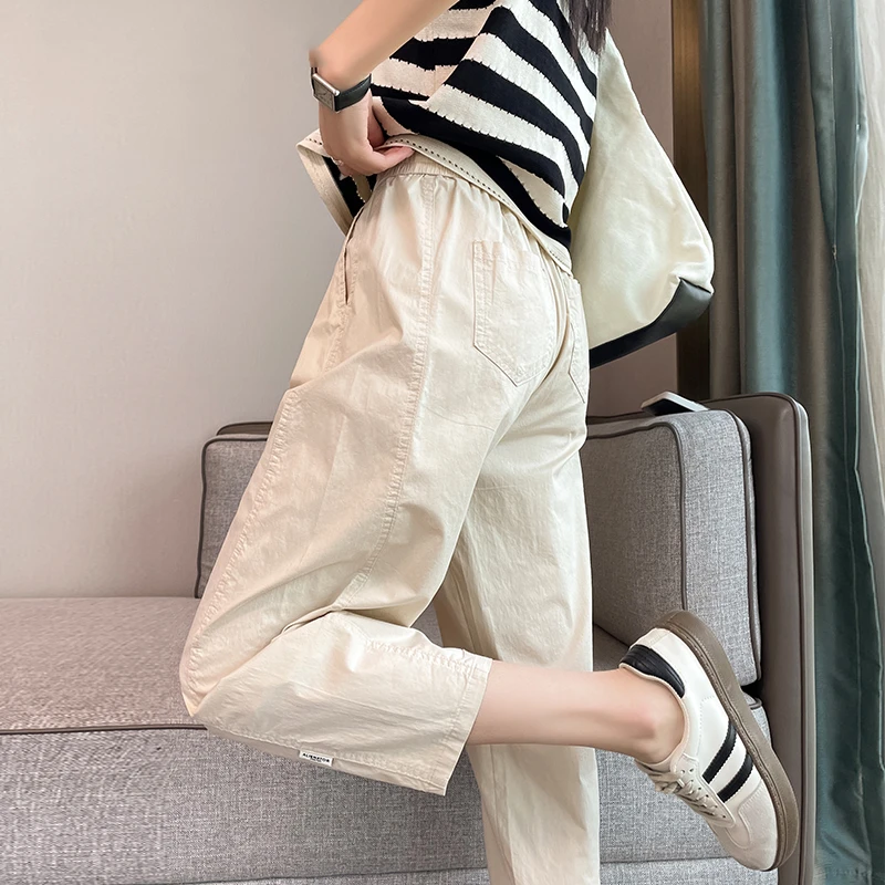 冰丝运动裤女小个子八分速干老爹哈伦裤夏季薄款2025新款宽松