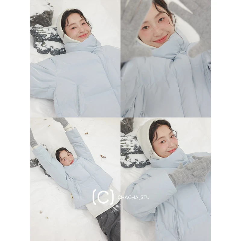 CHACHASTU【奶蓝泡芙】立领蓬蓬感 温暖90新国标羽绒面包服 ZRS1302