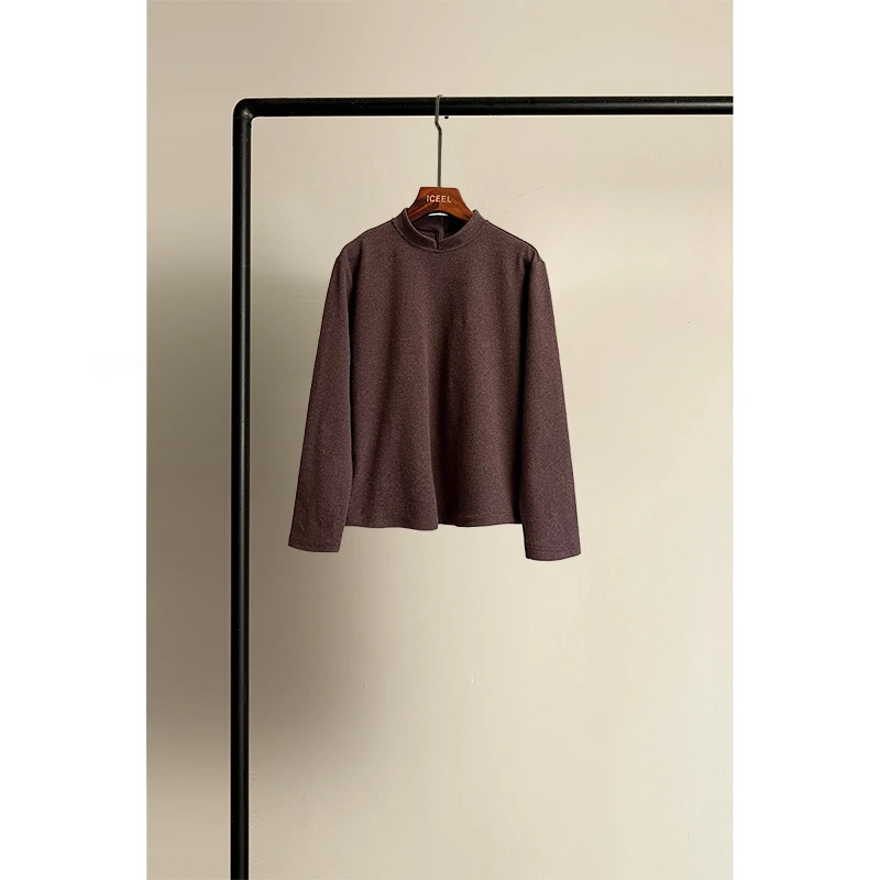 原创女装高档简约纯色套头卫衣秋冬新款高级感气质上衣设计感小众