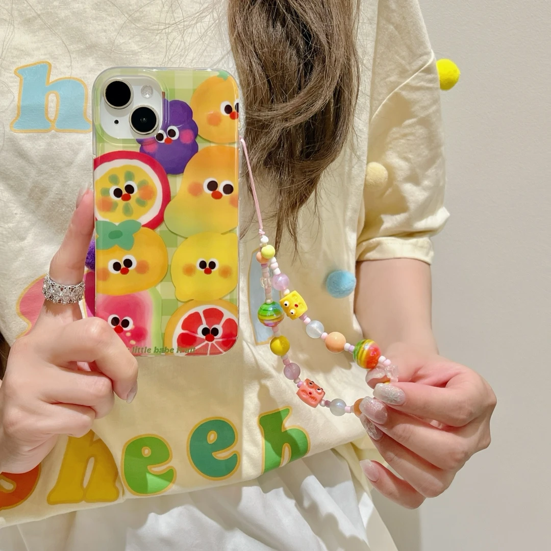 可爱卡通灵动水果派对适用iPhone12/15proMax双面IMD防摔手机壳