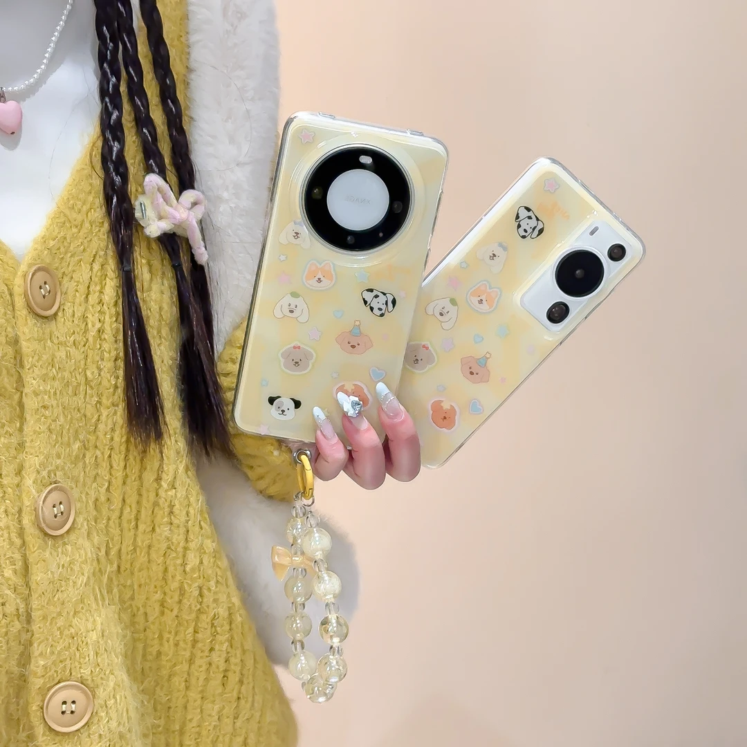 卡通可爱满小狗头适用华为P40pro/mate60pro双面IMD防摔手机壳