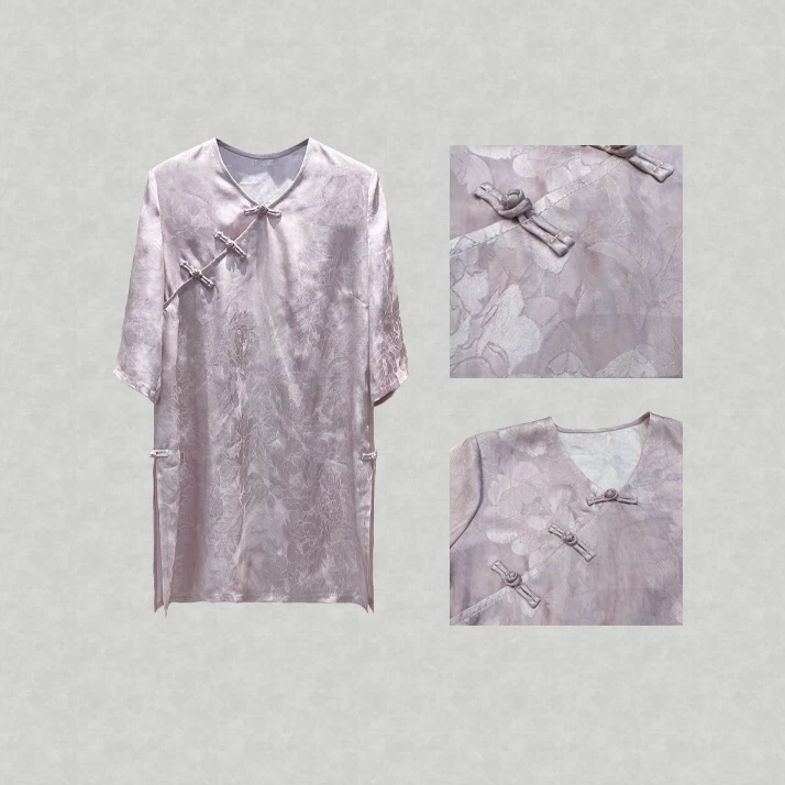 满满-『花意新中式盘扣国风衫』24127国风穿搭中国风套装