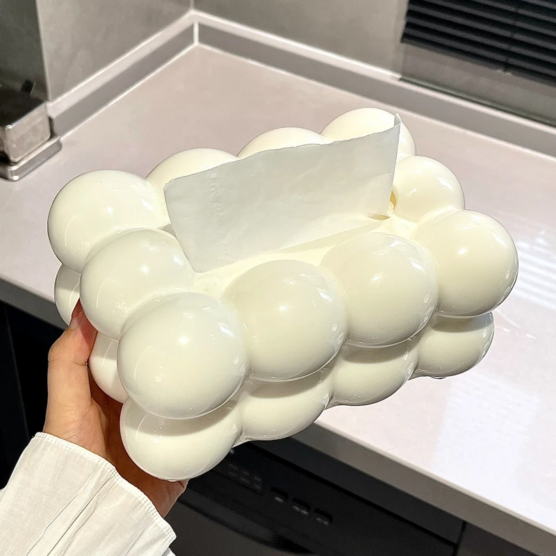 纸巾盒客厅高级感奶油风抽纸盒轻奢创意棉花糖纸抽盒家用餐巾纸盒