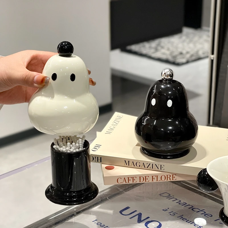 牙签盒轻奢2024新款创意个性家用高颜值牙签筒治愈系棉签罐收纳盒