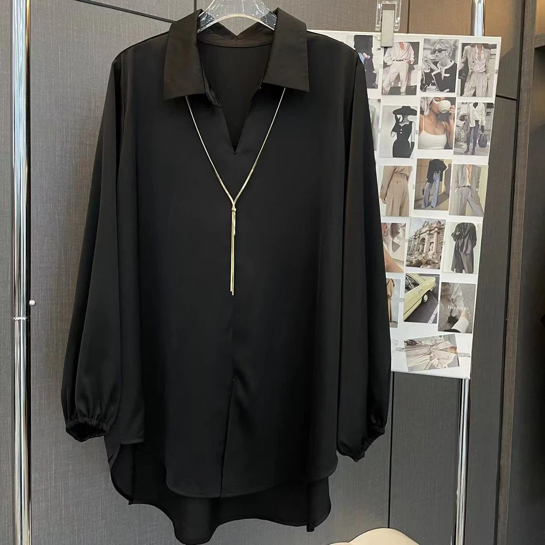 【来米舍】秋季新款时尚设计感显瘦宽松小众百搭休闲长袖气质衬衣