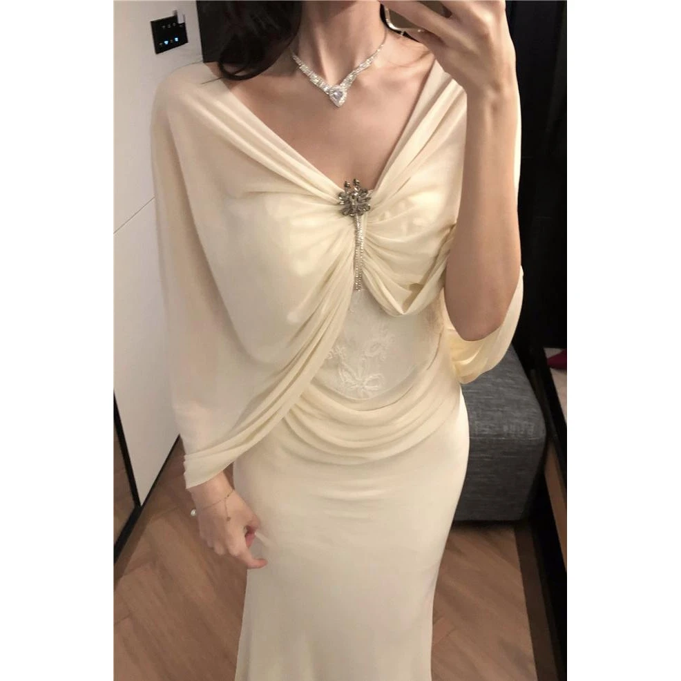 轻奢网红法式抹胸连衣裙女时尚潮流鱼尾长裙收腰包臀礼服度假裙子