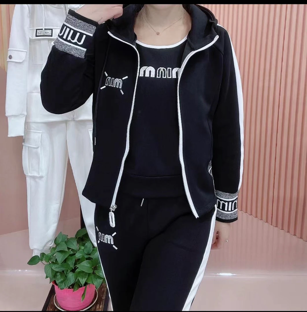 3765新款春季三件套(休闲上衣+韩版洋气背心+百搭裤子)套装秋季