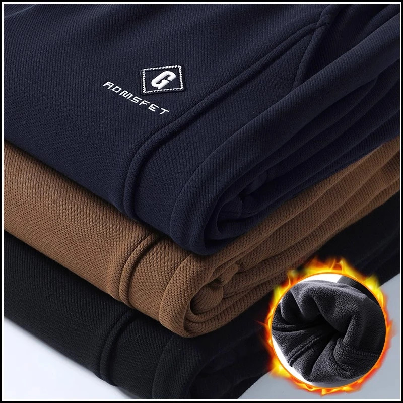 2023冬季男士加绒运动卫裤潮牌宽松百搭休闲裤子男新款保暖束脚裤