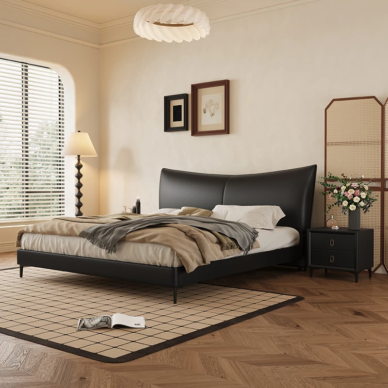 极简软包床储物皮艺床意式床现代简约轻奢主卧意式家用双人床