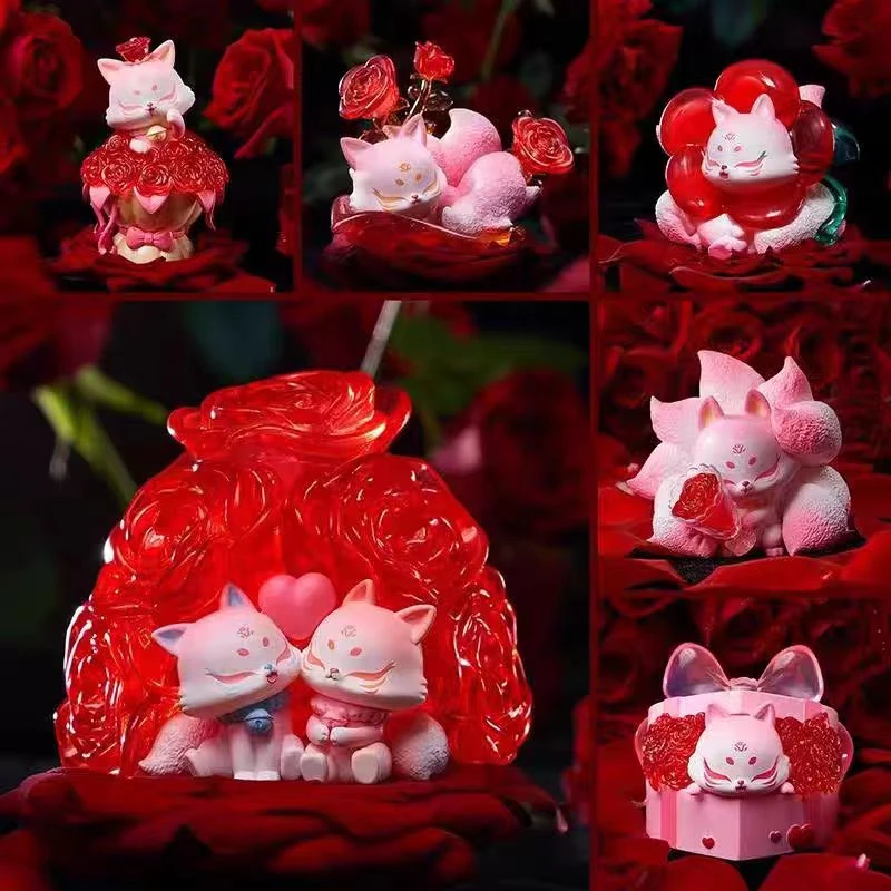 正版上古九狐盲盒三代玫瑰小仙情人节礼物七夕手办尾狐狸新款女生