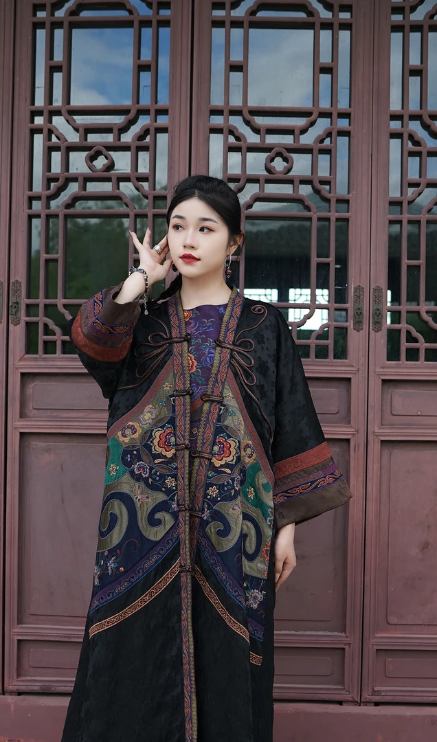 醉墨璃烟（再见时光）时尚高档中国风复古秋季精工刺绣气质休闲外套