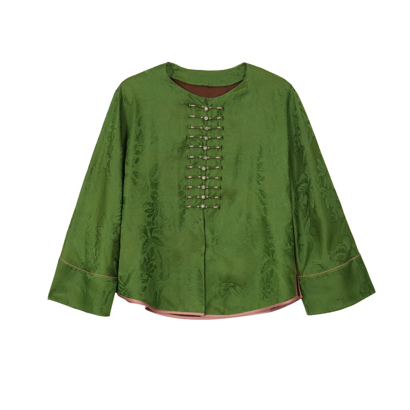 2024秋桑蚕丝二经绞罗小衫2431114068