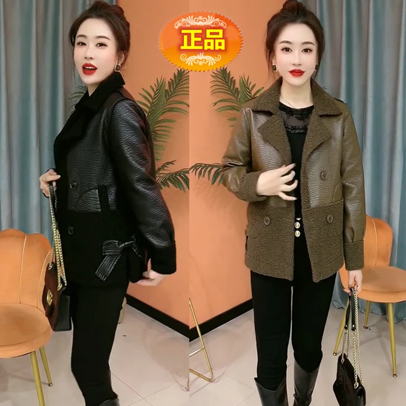 加绒保暖羊羔毛外套女秋冬新款宽松显瘦洋气减龄时尚皮毛一体上衣