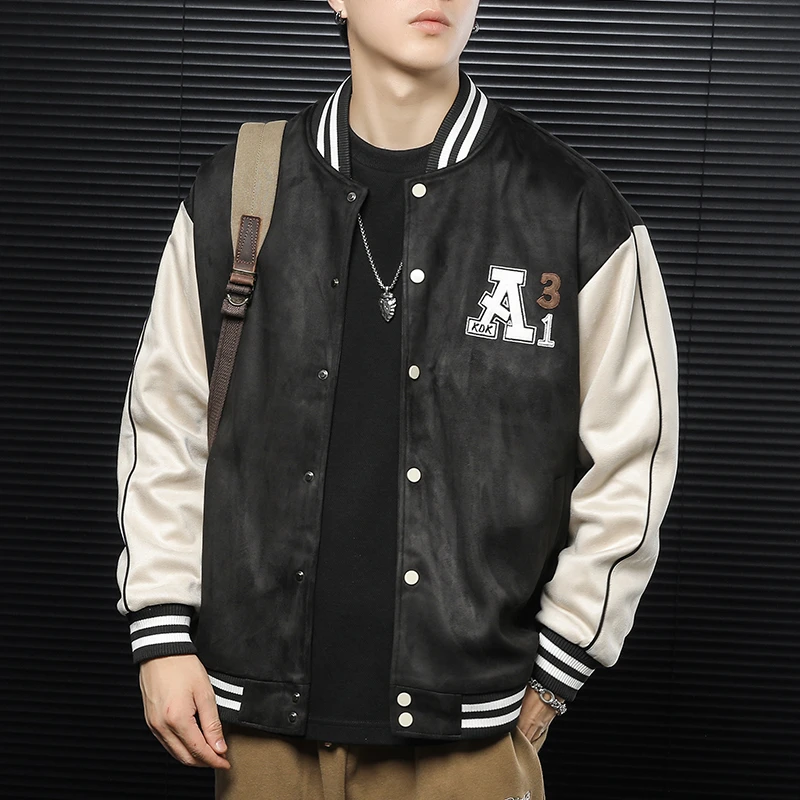 冬季新款棒球服宽松加肥加大码飞行员夹克外套厚款帅气棉衣男潮流