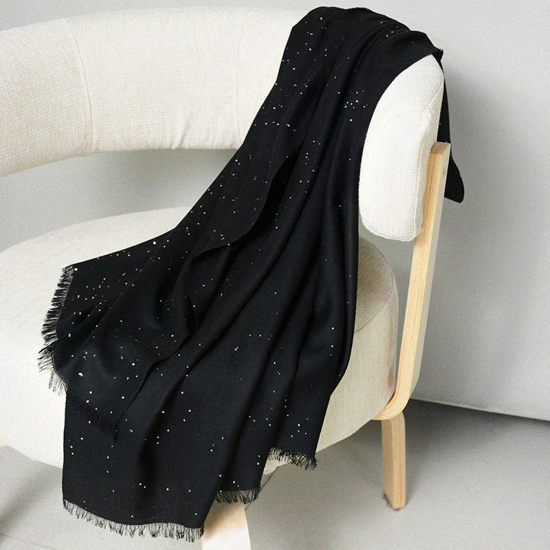 【二等品微瑕】】凯米尔酷 仰望星空 珠片丝光毛披肩swr0477-d时尚