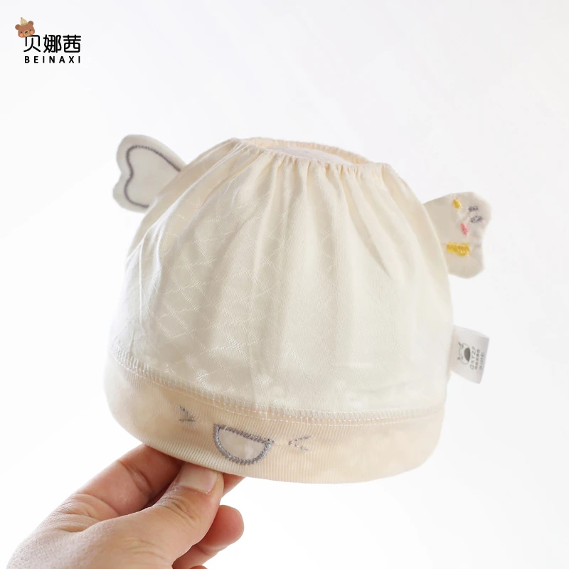 婴儿帽子夏季薄款男女宝宝韩系超萌胎帽新生儿春夏纯棉外出卤门帽