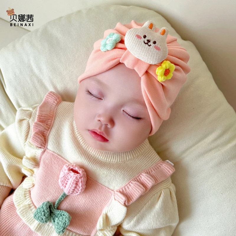 婴儿帽子秋冬款女宝宝秋款男婴幼儿胎帽新生儿帽子6-12月婴儿帽秋