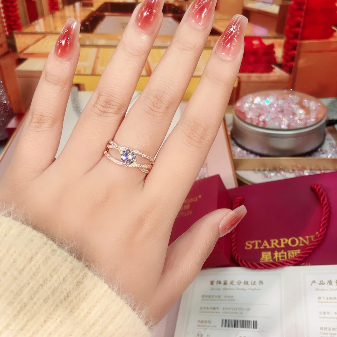 【新款】星缘爱语豪镶编织女神时尚气质经典日韩轻奢百搭唯美戒指