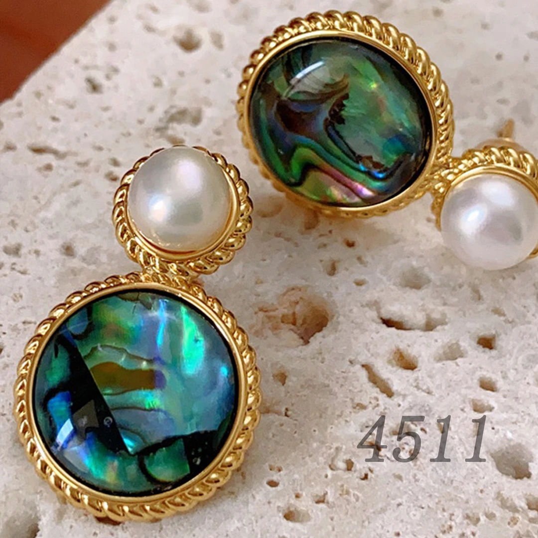 【高定】511耳钉气质复古小众法式轻奢时尚百搭简约彩色