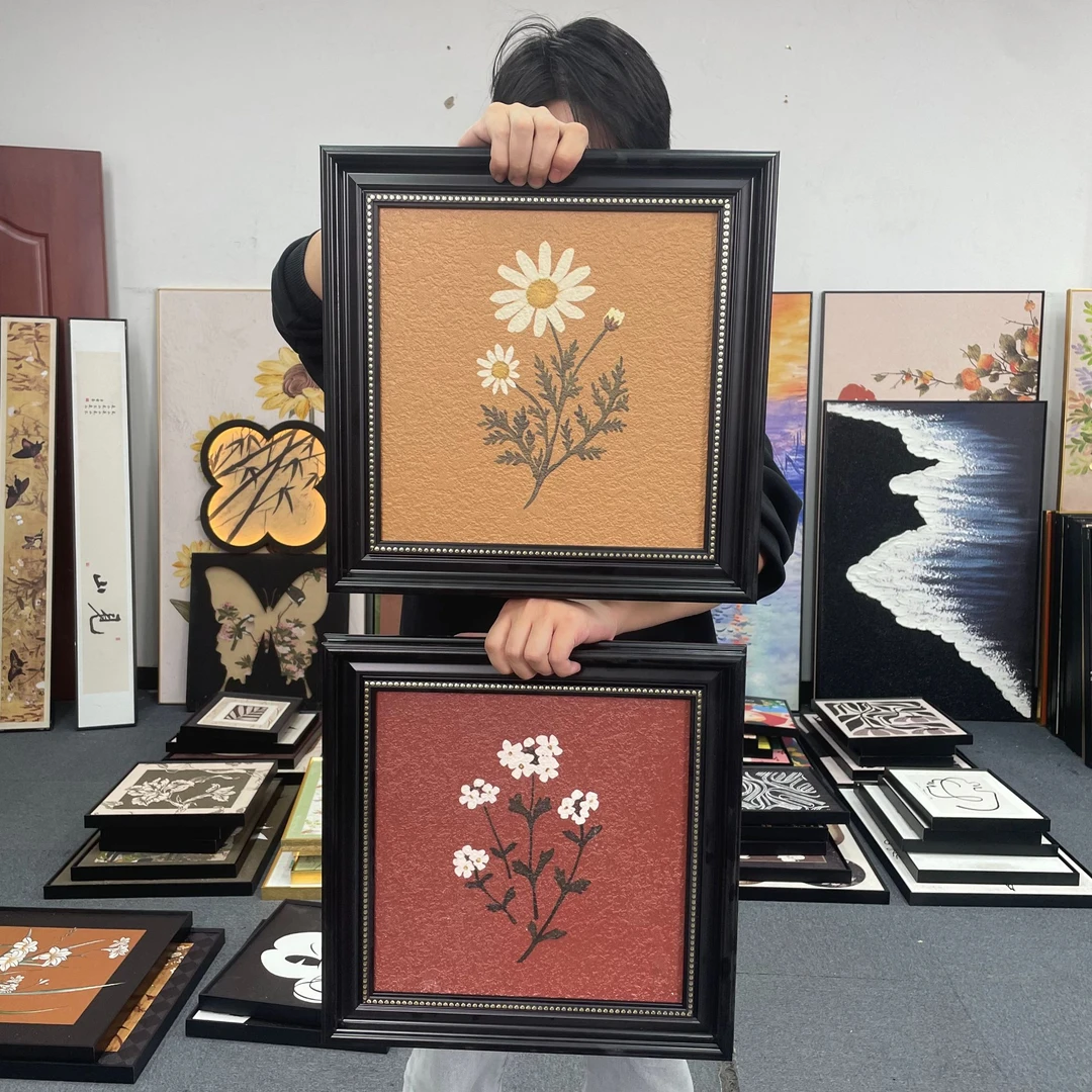 法式餐桌背景墙复古花卉玄关装饰摆画中古风客厅卧室床头4040