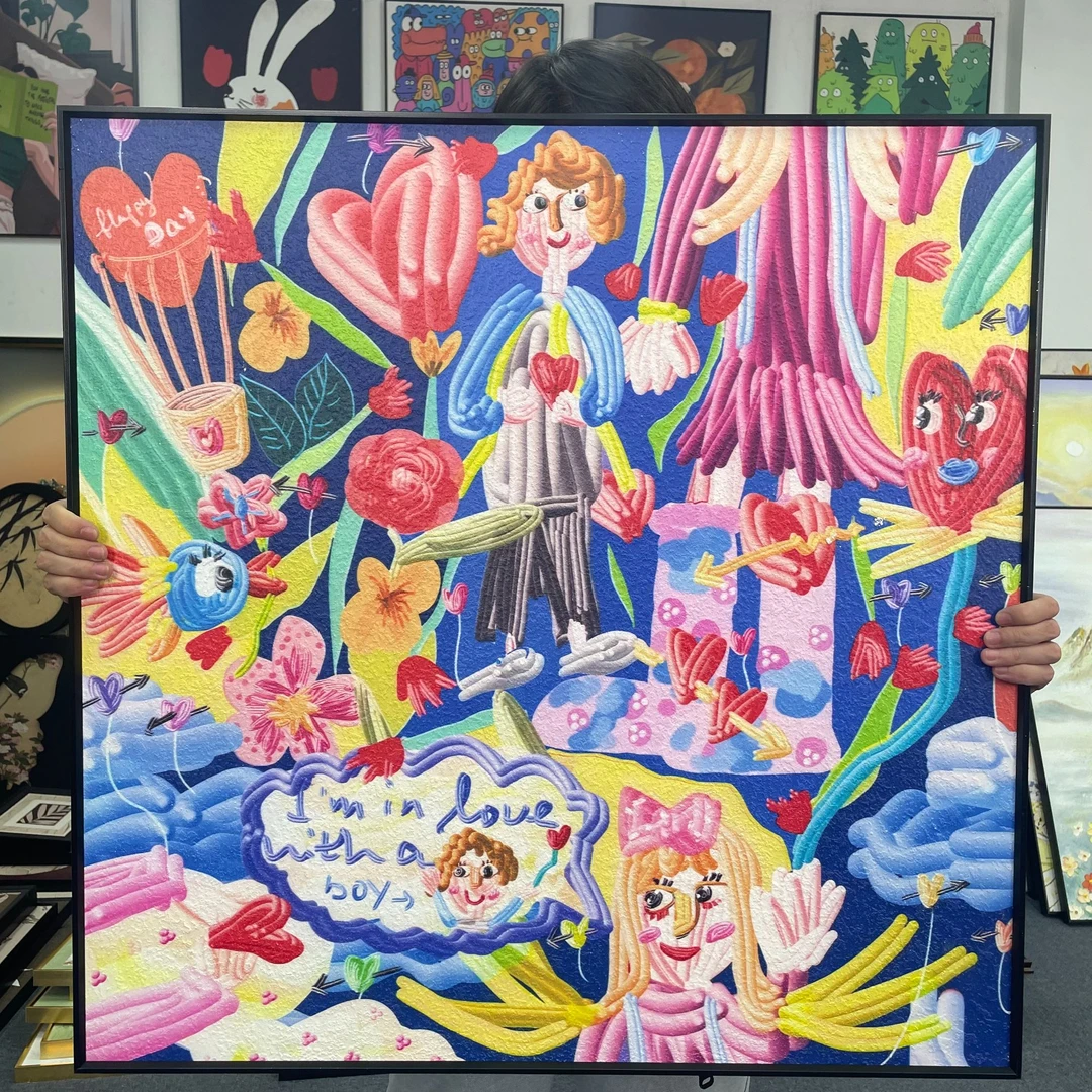 摩西理想国客厅沙发背景装饰画小众艺术玄关壁画卧室床头8080