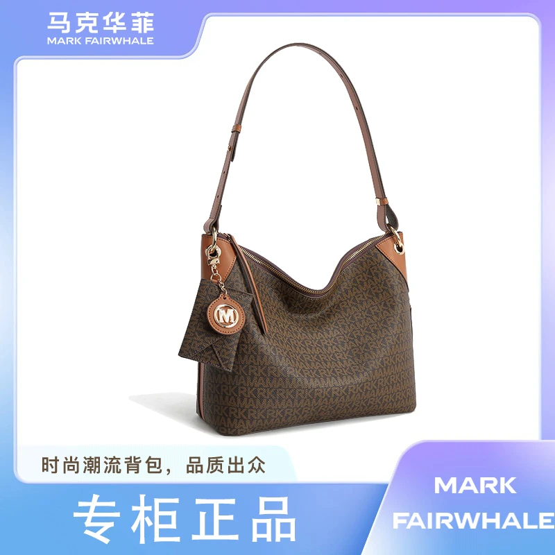 马克华菲官方女士单肩斜挎手提包轻奢托特包8034