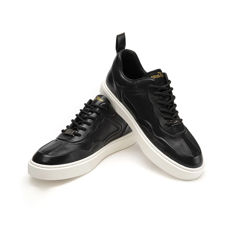 柒牌商务休闲时尚男士舒适透气休闲简约百搭潮鞋秋季黑色低帮鞋子
