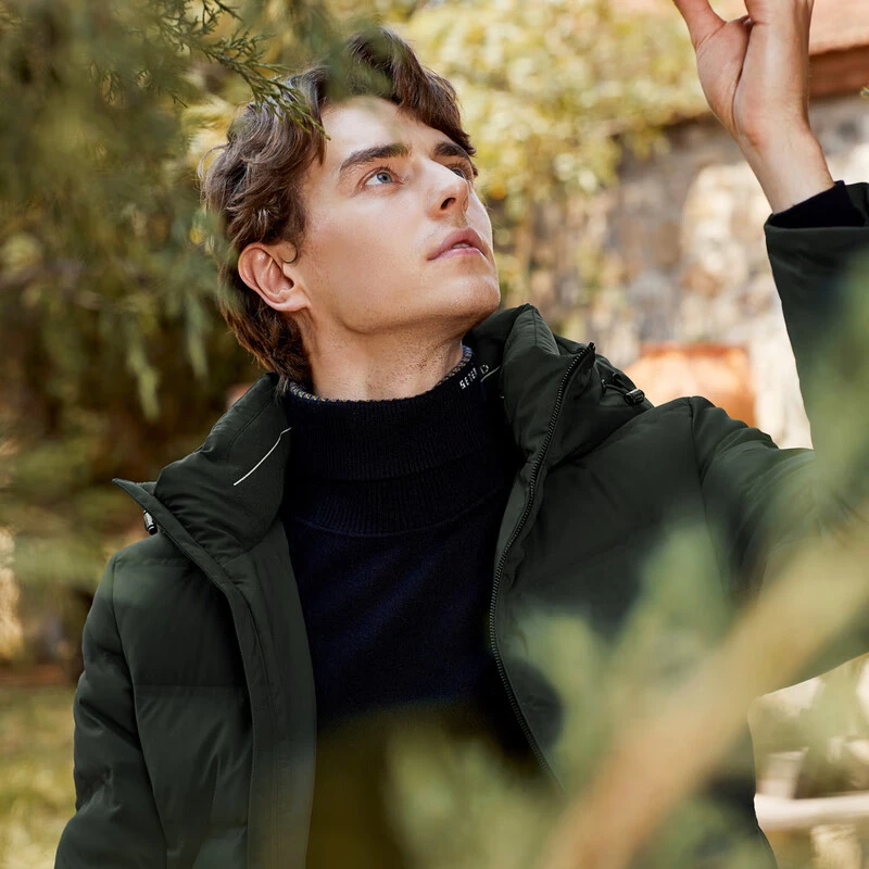 【三防+连帽鹅绒】柒牌男装羽绒服冬季时尚休闲保暖防风羽绒外套厚