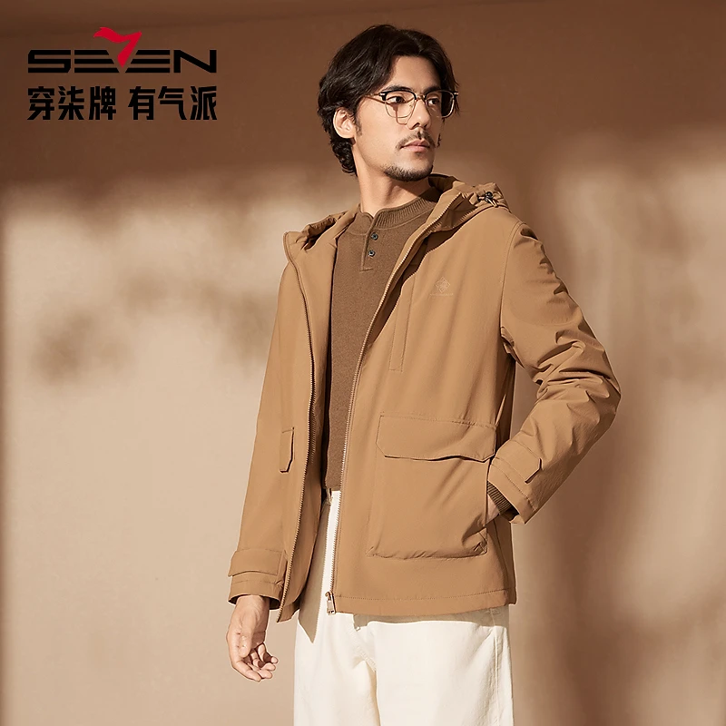 【中华立领】柒牌男装冬季新款潮流时尚棉服外套冬季厚款连帽棉衣