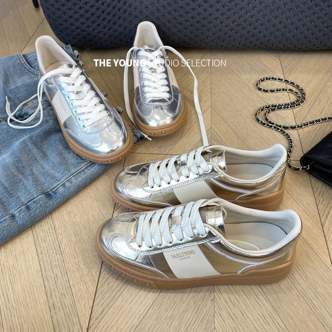 广州欧货真皮女鞋德训鞋2024春款小众复古百搭网红休闲鞋韩版潮鞋