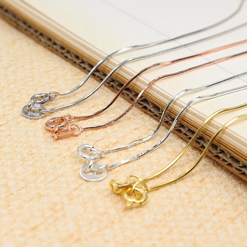 吊坠925银 S925纯银蛇骨链手工DIY项链短锁骨链细链条裸链简约