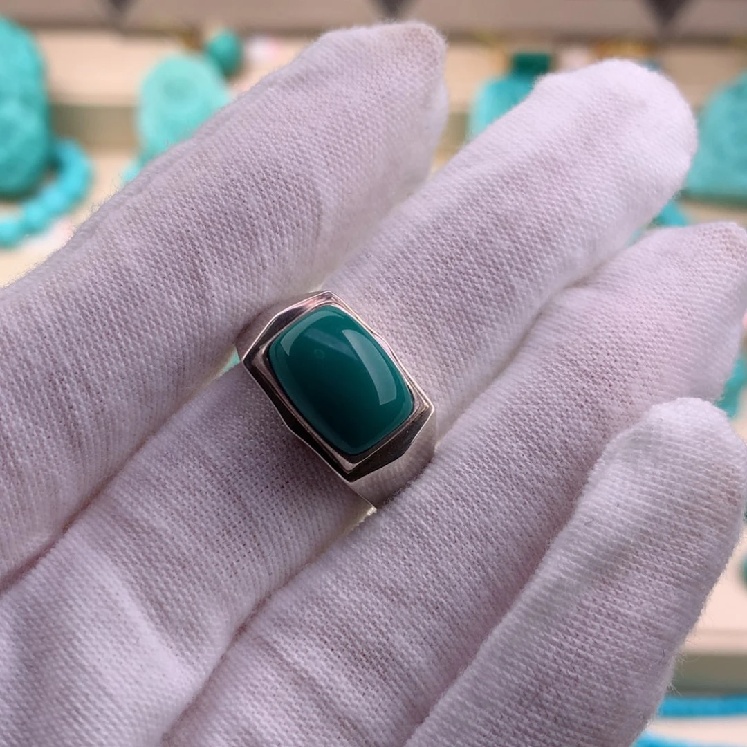 绿松石珠宝奇石银S925镶嵌