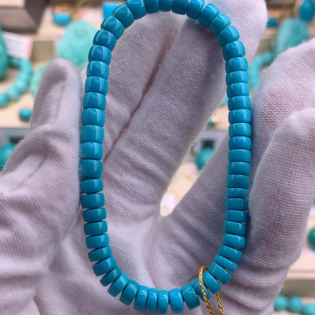 绿松石珠宝奇石未镶嵌5.3mm+-