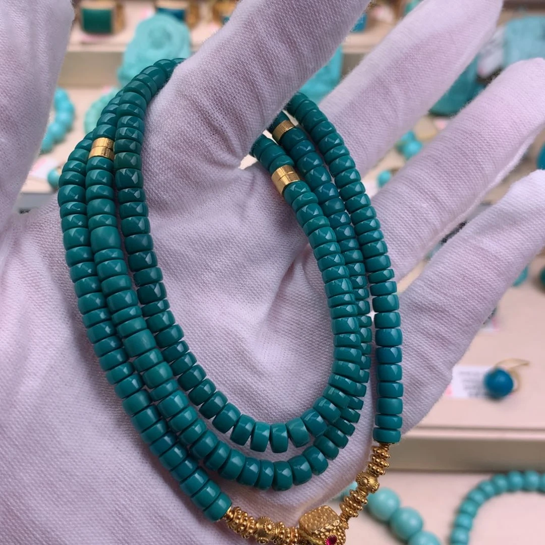 绿松石珠宝奇石未镶嵌5mm+-