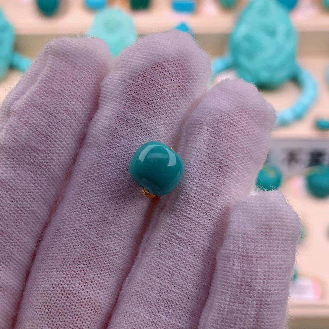 绿松石珠宝奇石未镶嵌9×8