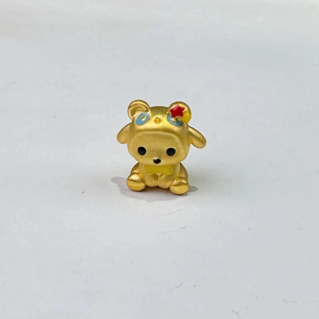 足金999卡通烧蓝帕恰狗【精品珐琅】1.37克