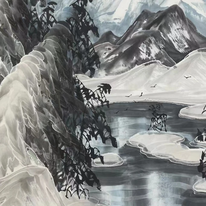 于老志学冰雪斗方，四平尺有合影视频