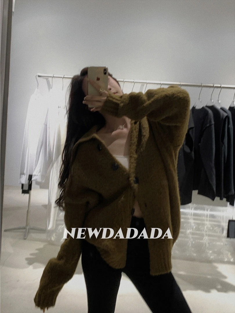 利达NEWDADADA开衫毛衣外套女秋冬季 慵懒宽松软糯高级感针织外搭