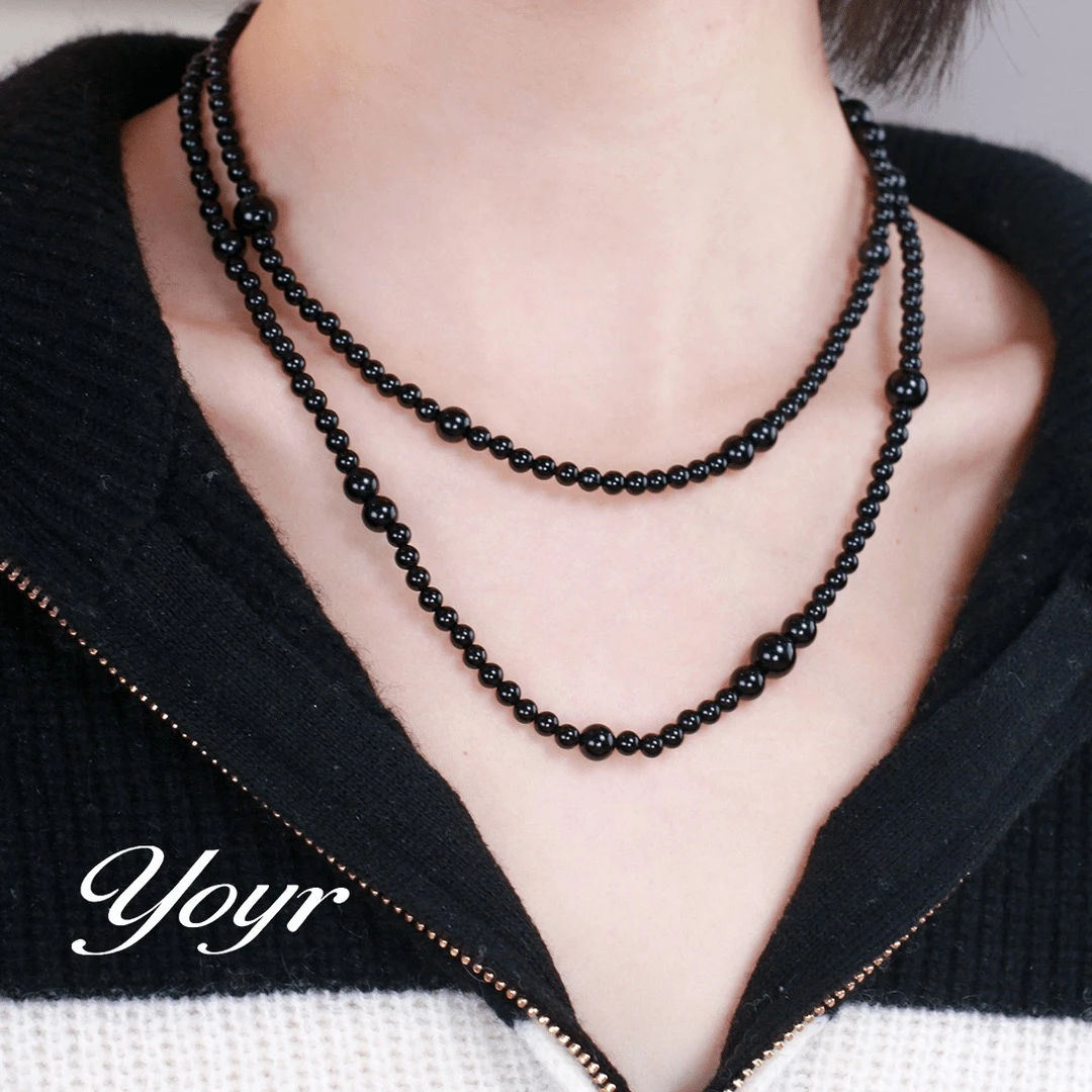 YOYR 链子925银 【夏夏专属】黑美人 时尚百搭轻奢极简秋冬毛衣链