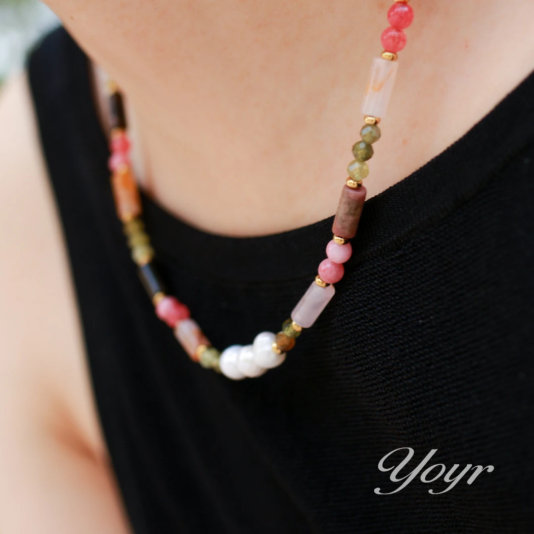 YOYR 铜合金项链 【春禾】原创小众设计国风春夏新中式手作彩色项